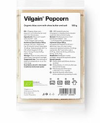 Vilgain Popcorn do mikrovlnky BIO solený z modrej kukurice 100 g