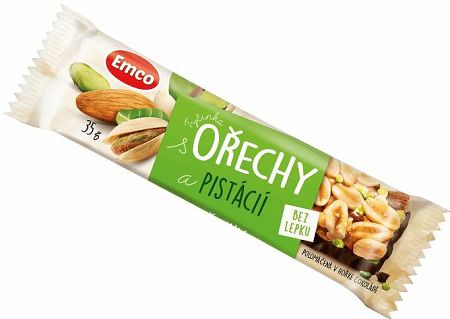 Emco Tyčinka s orechmi pistácie 35 g