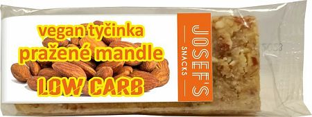 Josef's Snacks Tyčinka Low Carb vegán slané mandle 33 g