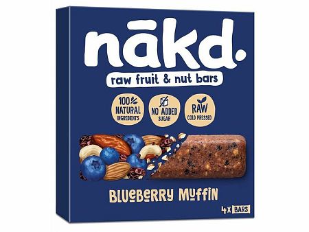 Nakd raw fruit & nut bar čučoriedkový muffin 140 g (4 x 35 g)