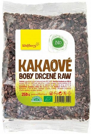 Wolfberry Kakaové bôby drvené BIO 250 g